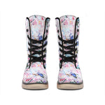 Blossom Floral Flower Pattern Print Winter Boots