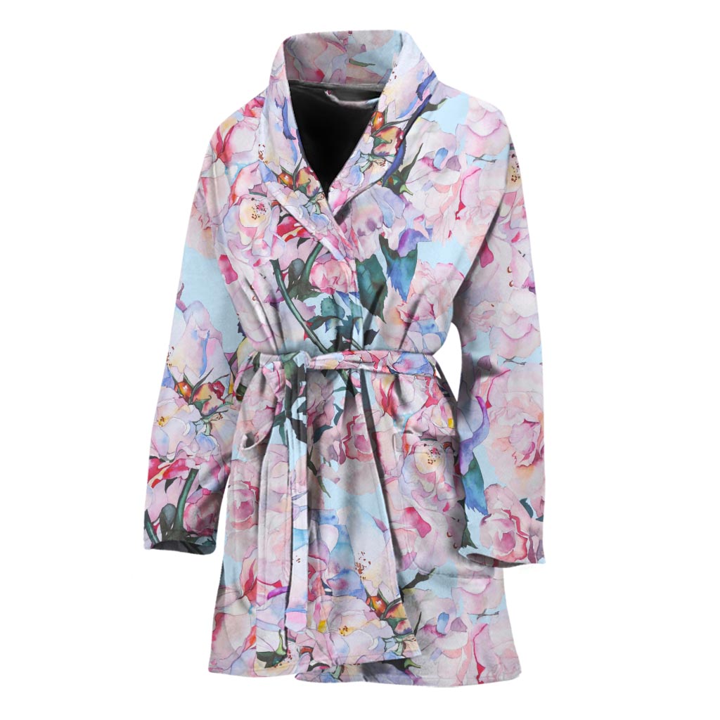 Blossom Floral Flower Pattern Print Women's Bathrobe