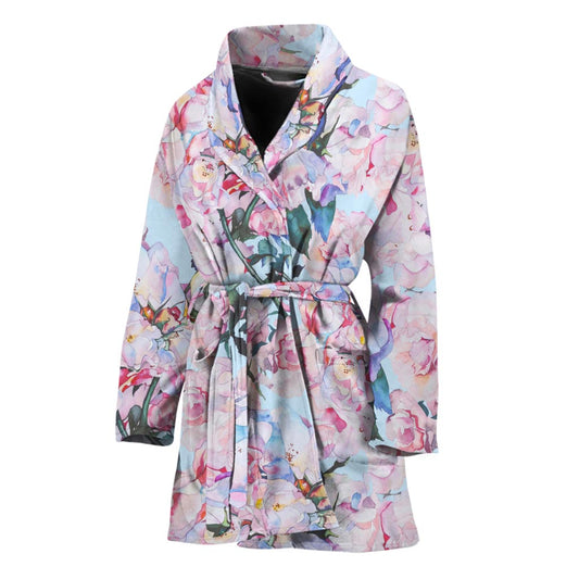 Blossom Floral Flower Pattern Print Women's Bathrobe