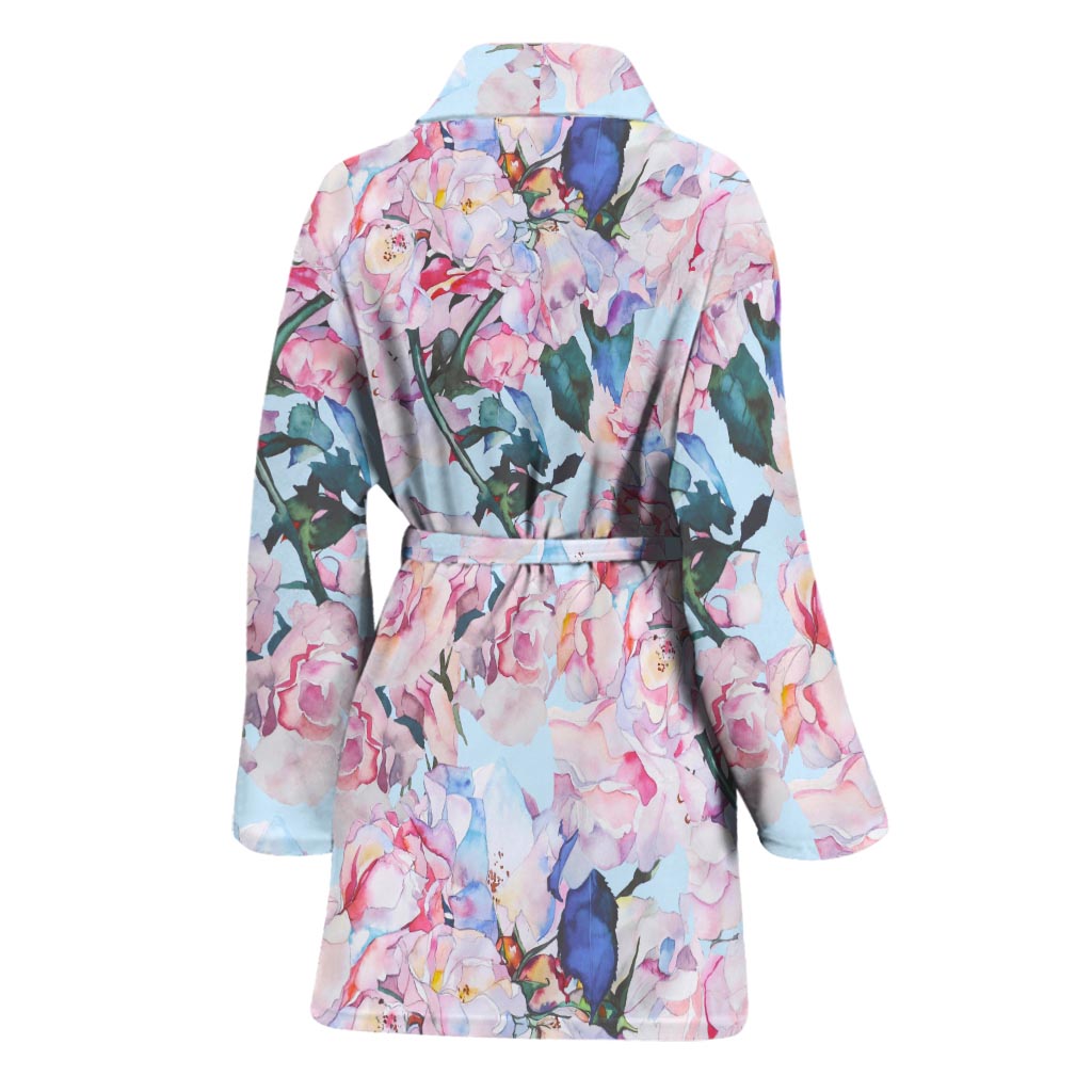 Blossom Floral Flower Pattern Print Women's Bathrobe