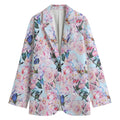 Blossom Floral Flower Pattern Print Women's Cotton Blazer