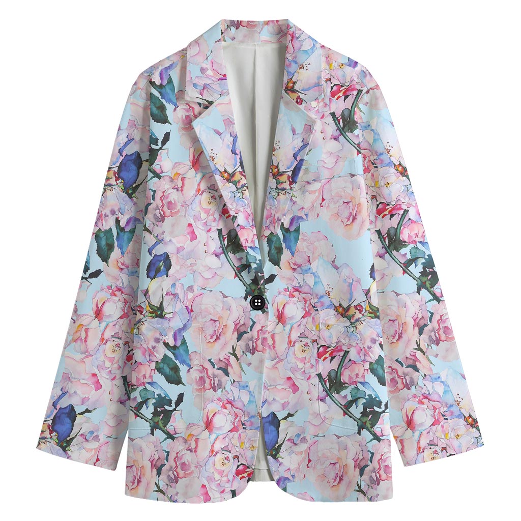 Blossom Floral Flower Pattern Print Women's Cotton Blazer