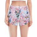Blossom Floral Flower Pattern Print Women's Split Running Shorts