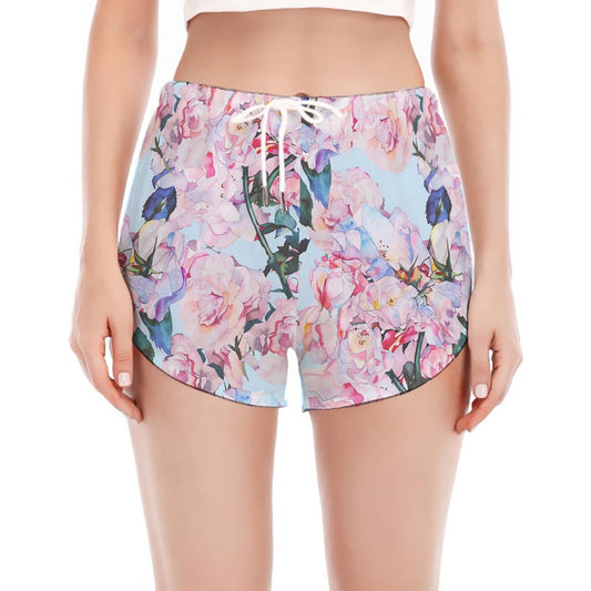 Blossom Floral Flower Pattern Print Women's Split Running Shorts