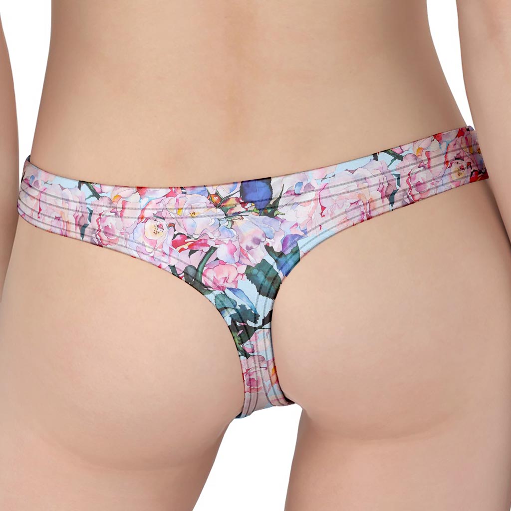 Blossom Floral Flower Pattern Print Women's Thong