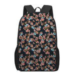 Blossom Flower Butterfly Print 17 Inch Backpack