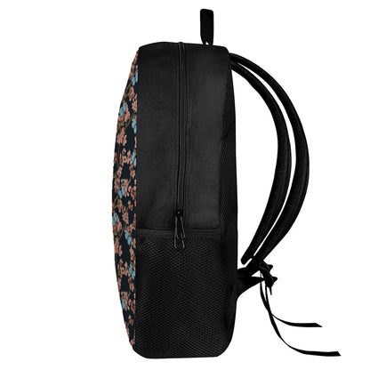 Blossom Flower Butterfly Print 17 Inch Backpack