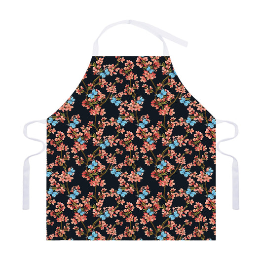 Blossom Flower Butterfly Print Adjustable Apron