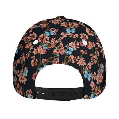 Blossom Flower Butterfly Print Baseball Cap