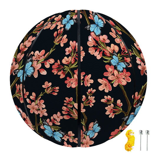 Blossom Flower Butterfly Print Basketball