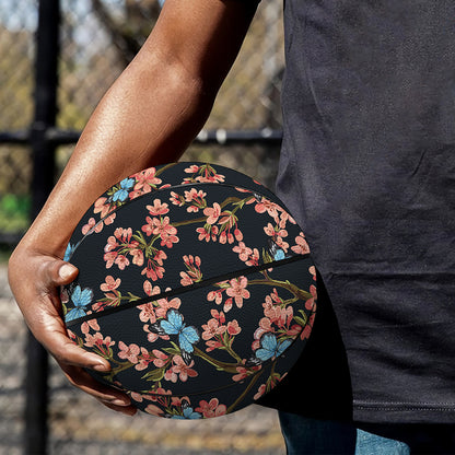 Blossom Flower Butterfly Print Basketball