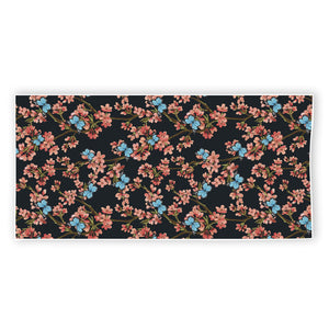 Blossom Flower Butterfly Print Beach Towel