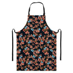 Blossom Flower Butterfly Print Bib Apron With Pocket