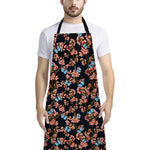 Blossom Flower Butterfly Print Bib Apron With Pocket