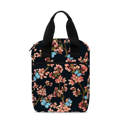 Blossom Flower Butterfly Print Bible Tote Bag