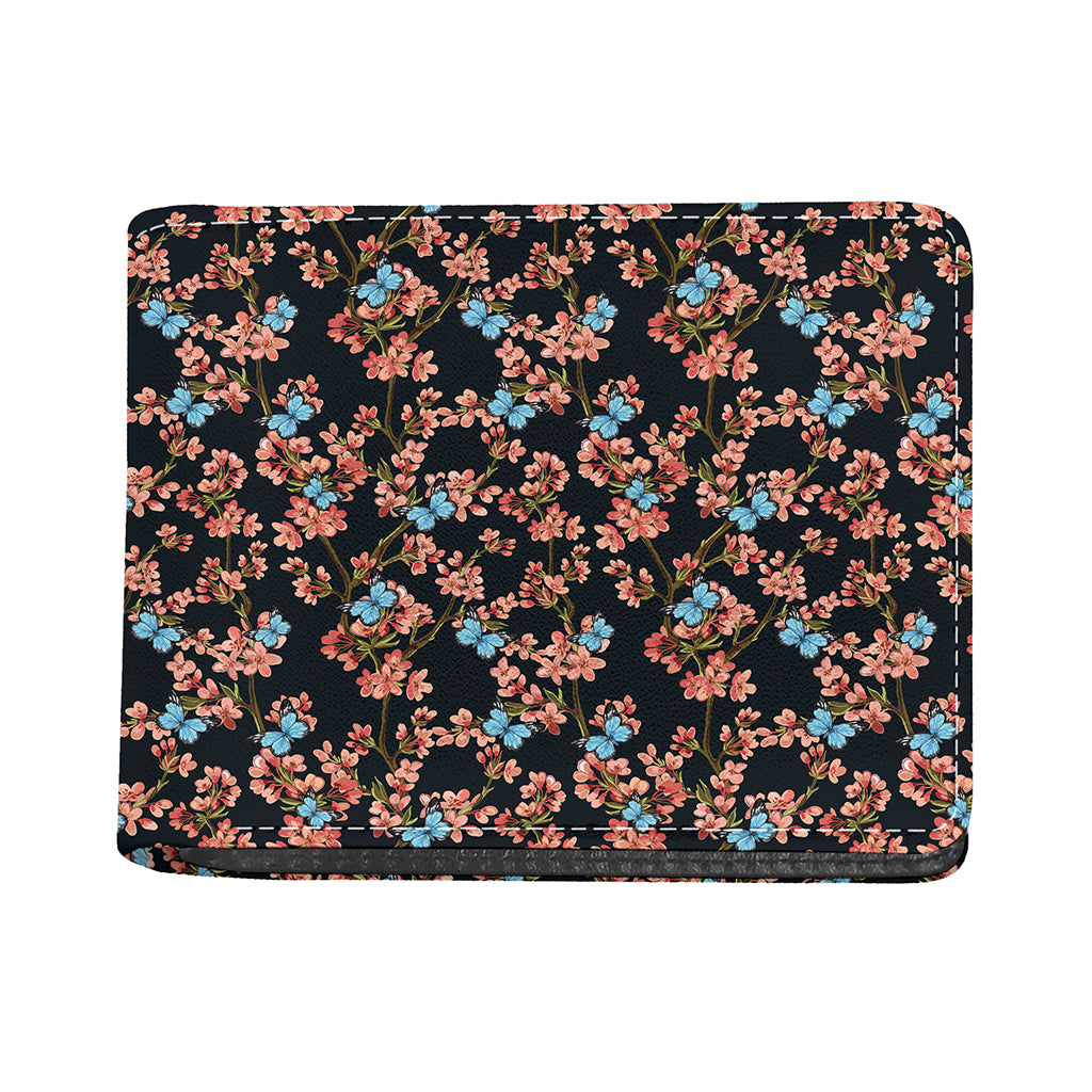 Blossom Flower Butterfly Print Bifold Wallet