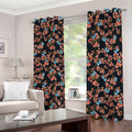 Blossom Flower Butterfly Print Dimout Grommet Curtains