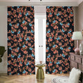 Blossom Flower Butterfly Print Dimout Pencil Pleat Curtains