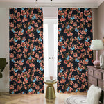 Blossom Flower Butterfly Print Blackout Pencil Pleat Curtains