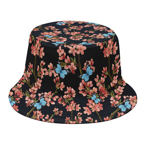 Blossom Flower Butterfly Print Bucket Hat