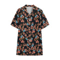 Blossom Flower Butterfly Print Cotton Hawaiian Shirt