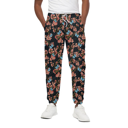 Blossom Flower Butterfly Print Cotton Pants
