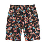 Blossom Flower Butterfly Print Cotton Shorts
