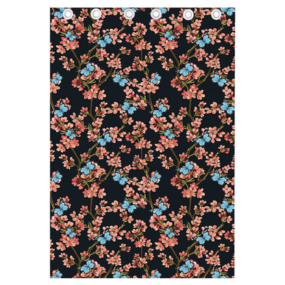 Blossom Flower Butterfly Print Curtain