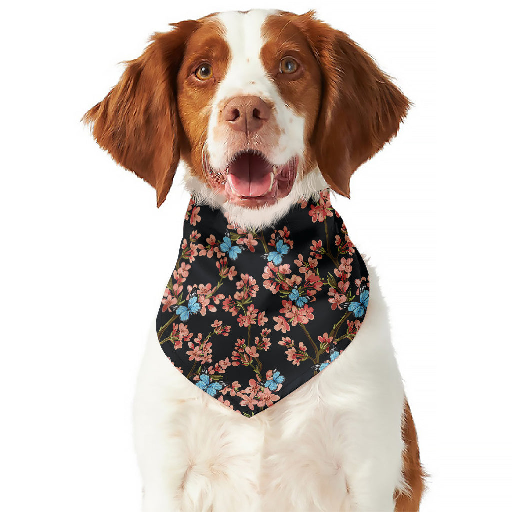 Blossom Flower Butterfly Print Dog Bandana