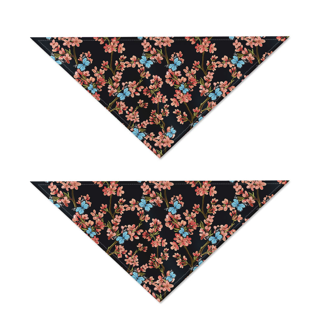 Blossom Flower Butterfly Print Dog Bandana