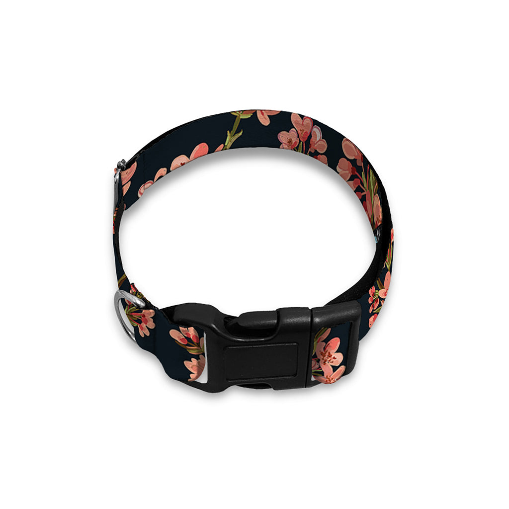 Blossom Flower Butterfly Print Dog Collar
