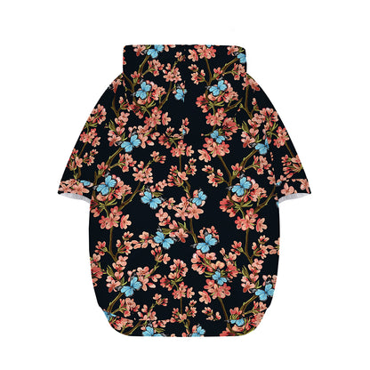 Blossom Flower Butterfly Print Dog Zip Up Hoodie