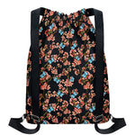 Blossom Flower Butterfly Print Drawstring Backpack