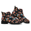 Blossom Flower Butterfly Print Flat Ankle Boots