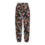 Blossom Flower Butterfly Print Fleece Lined Knit Pants