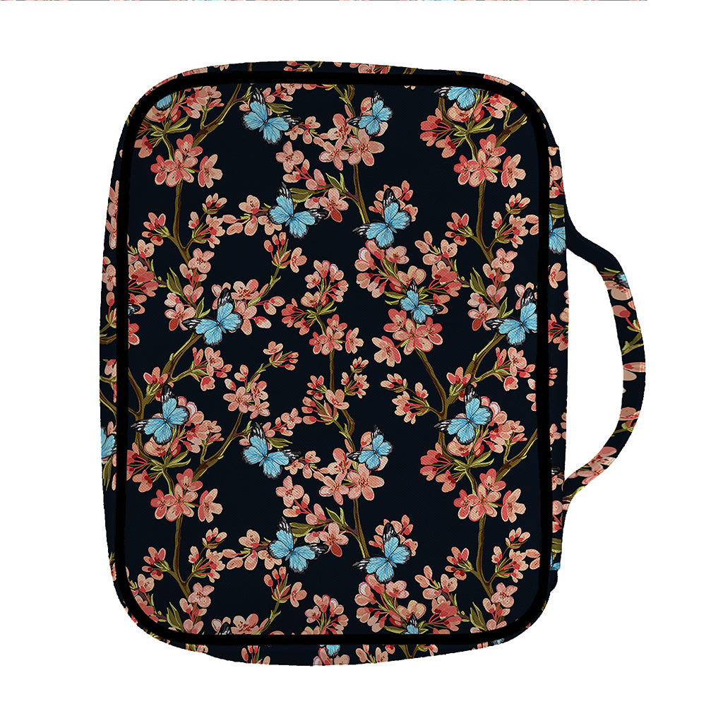Blossom Flower Butterfly Print Front Pocket Bible Bag