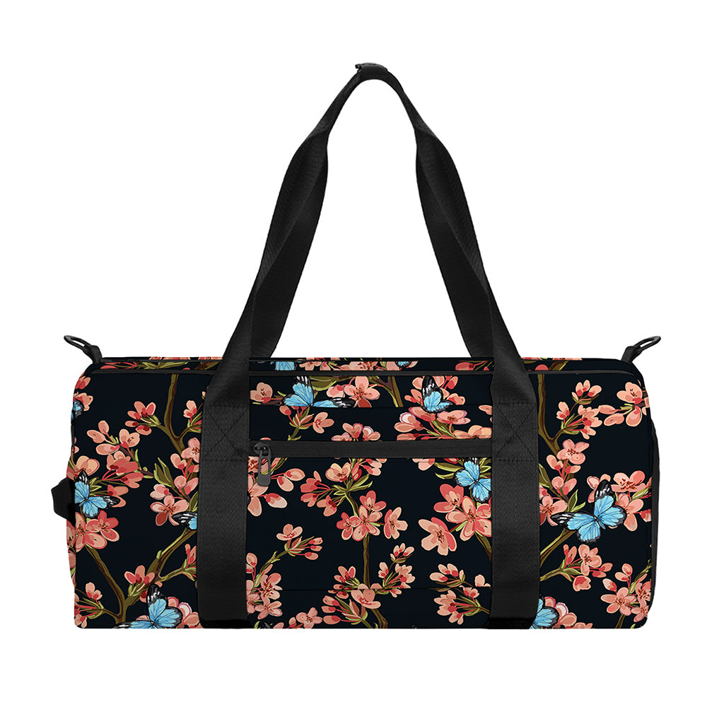 Blossom Flower Butterfly Print Gym Bag