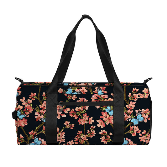 Blossom Flower Butterfly Print Gym Bag
