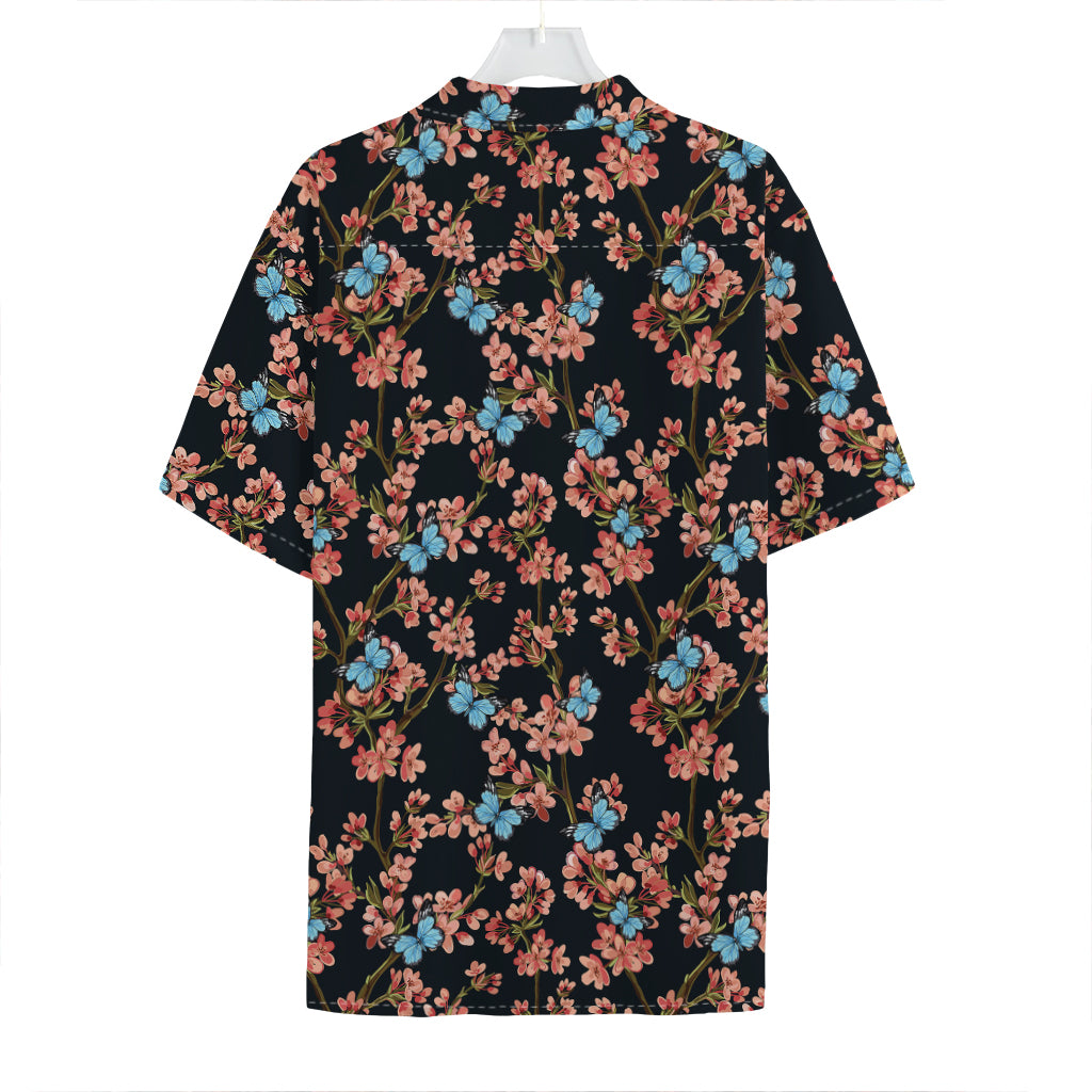 Blossom Flower Butterfly Print Hawaiian Shirt