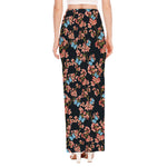 Blossom Flower Butterfly Print High Slit Maxi Skirt