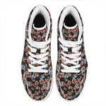 Blossom Flower Butterfly Print High Top Leather Sneakers