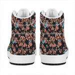 Blossom Flower Butterfly Print High Top Leather Sneakers
