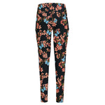 Blossom Flower Butterfly Print High-Waisted Pocket Leggings