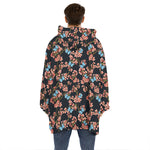Blossom Flower Butterfly Print Hoodie Blanket
