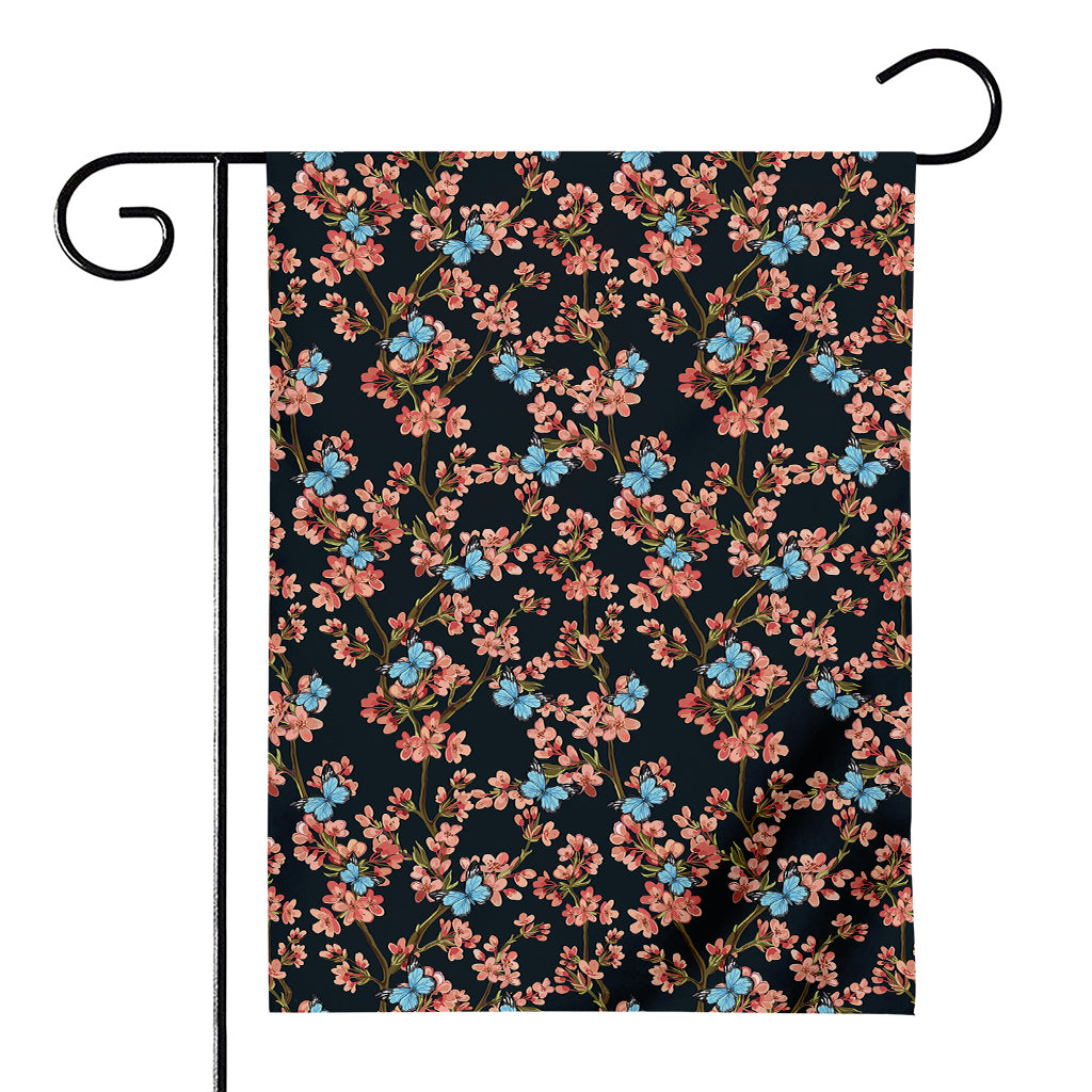 Blossom Flower Butterfly Print House Flag