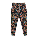 Blossom Flower Butterfly Print Jogger Pants