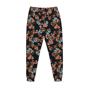 Blossom Flower Butterfly Print Jogger Pants