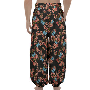 Blossom Flower Butterfly Print Lantern Pants