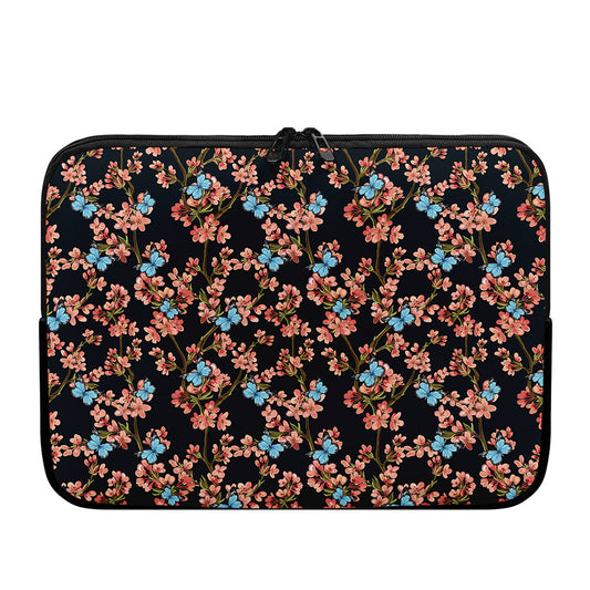 Blossom Flower Butterfly Print Laptop Sleeve