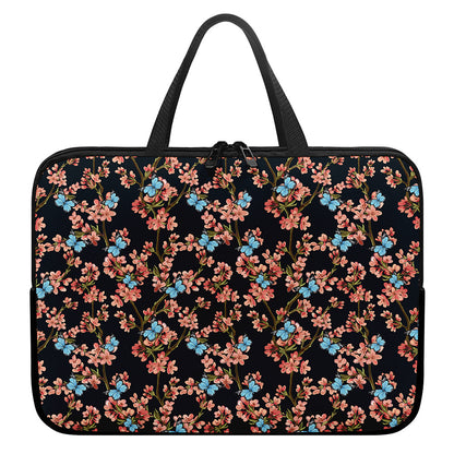 Blossom Flower Butterfly Print Laptop Sleeve With Handle